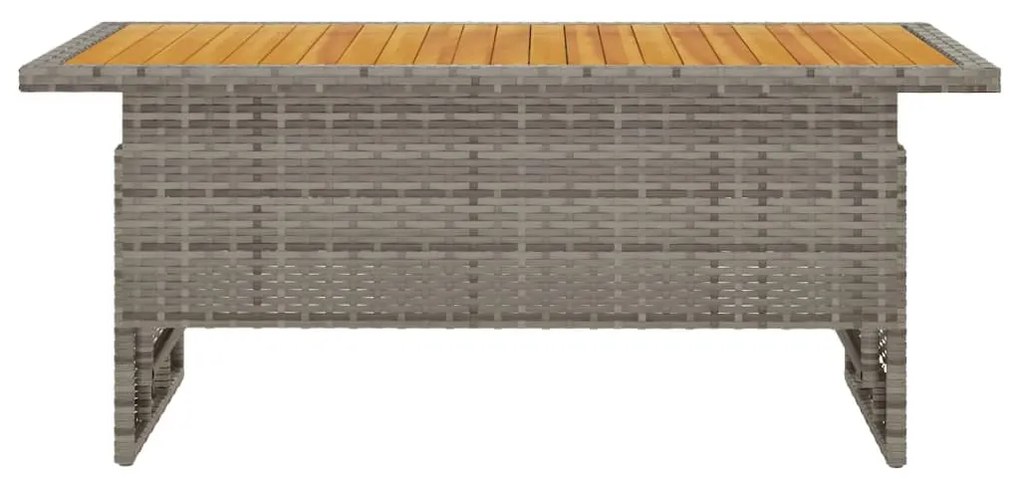 vidaXL Τραπέζι Κήπου Γκρι 100x50x43/63 εκ. Μασίφ Ακακία & Συνθ. Ρατάν