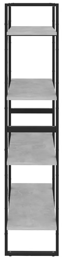 vidaXL Βιβλιοθήκη με 4 Ράφια Γκρι Σκυρ. 80x30x140 εκ. από Επεξ. Ξύλο