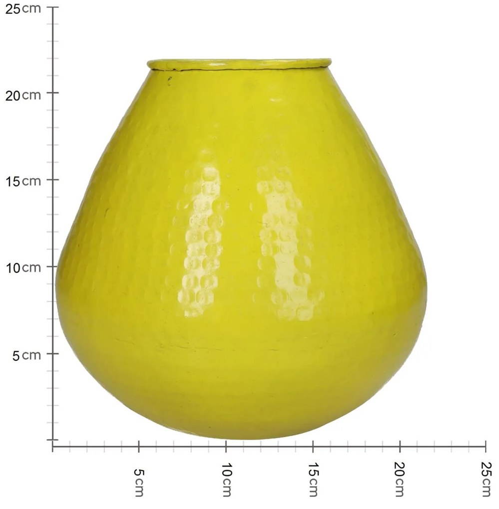 Βάζο Κίτρινο Αλουμίνιο 22x22x20cm - Αλουμίνιο - 05154783