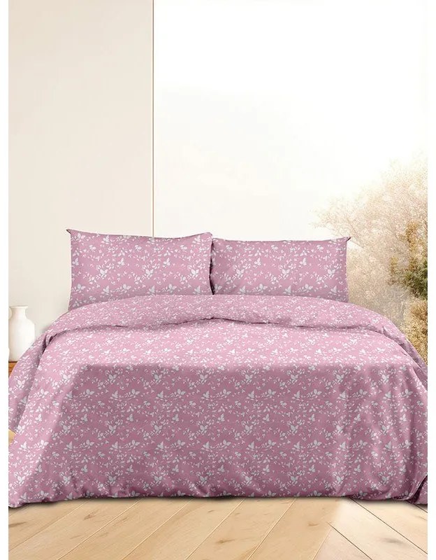 Σετ Σεντόνια Flannel 040 Pink Μονό (160x260)