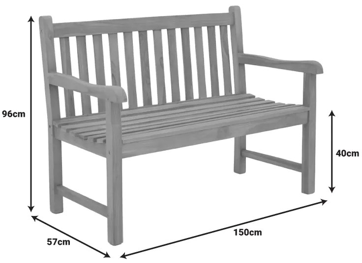 Παγκάκι Nat pakoworld teak ξύλο σε φυσική απόχρωση 120x57x96εκ - 340-000018