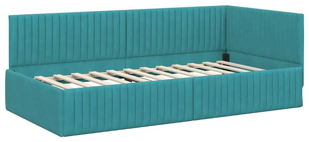 vidaXL Κρεβάτι Γωνίας με κεφαλάρι Τιρκουάζ 100 x 200 cm Βελούδο