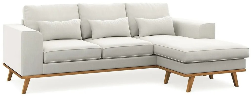 Γωνιακός Καναπές Seattle K120, Δρυς, Beige, 220x160x85cm, Πόδια: Ξύλο | Epipla1.gr