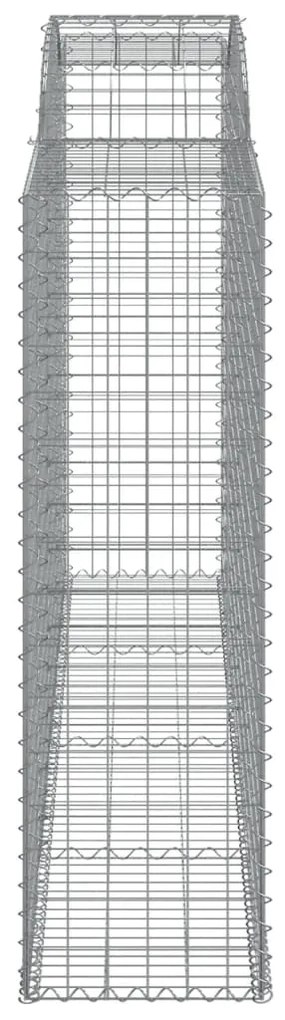 Συρματοκιβώτια Τοξωτά 4 τεμ. 300x50x160/180 εκ. Γαλβαν. Ατσάλι - Ασήμι