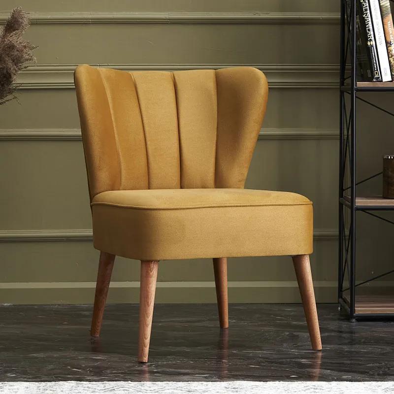 Καρέκλα Layla Megapap υφασμάτινη χρώμα χρυσό 64x59x84εκ. - 0213582