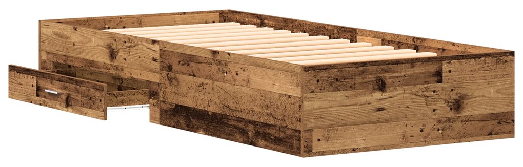 vidaXL Κρεβάτι με Συρτάρια Παλαιό ξύλο 90 x 200 cm Επεξεργασμένο ξύλο