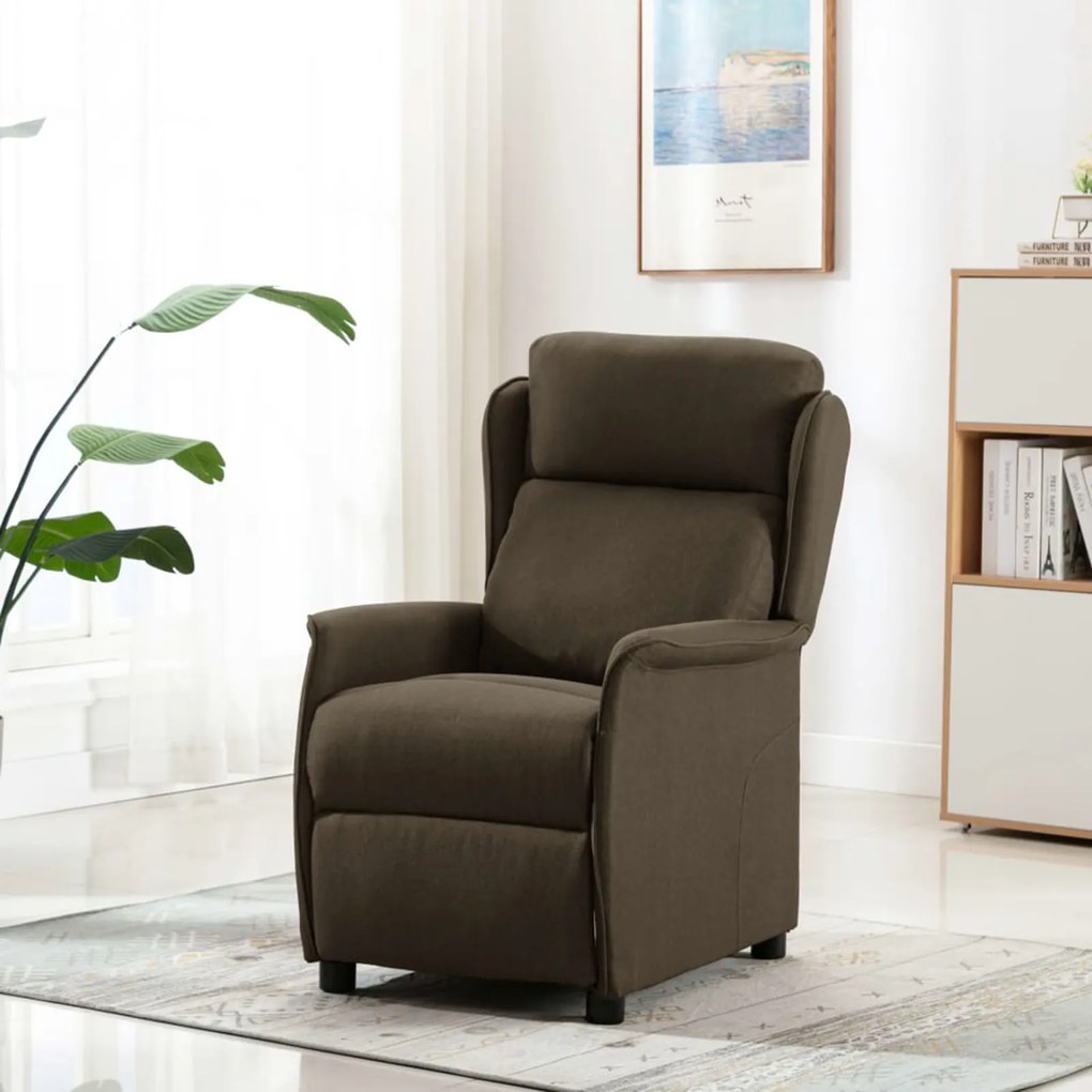 vidaXL Καρέκλα μασάζ Καφέ 67.5 x 93.5 x 101.5 εκ Ύφασμα & Αφρός