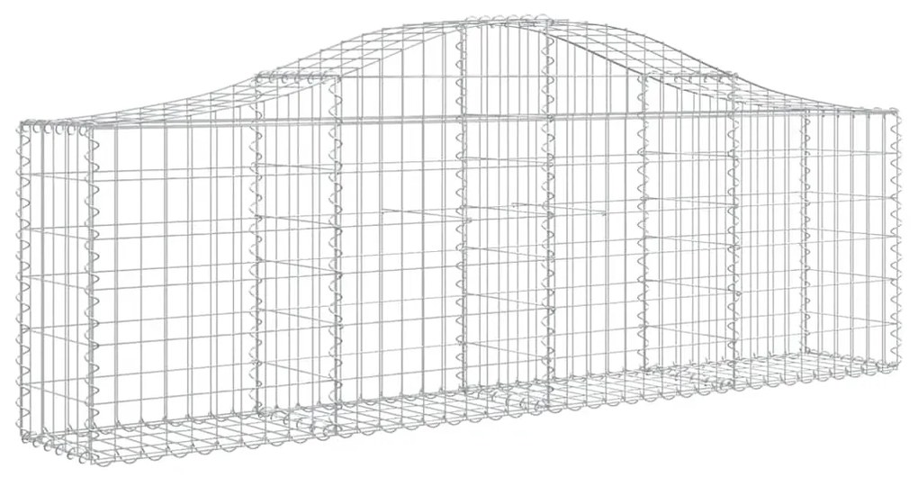 vidaXL Συρματοκιβώτια Τοξωτά 3 τεμ. 200x30x60/80 εκ. Γαλβαν. Ατσάλι