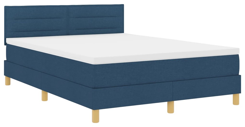 vidaXL Κρεβάτι με Στρώμα Μπλε 140x190 cm Ύφασμα