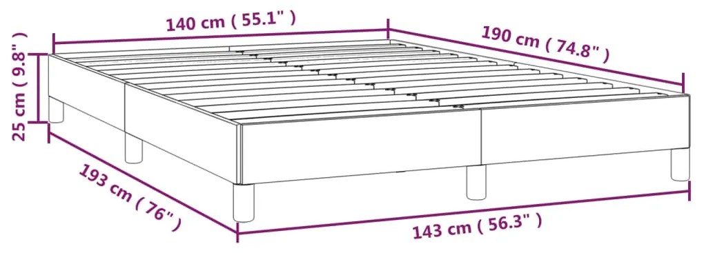 Σκελετός Κρεβατιού Χωρίς Στρώμα Σκ. Γκρι 140x190 εκ. Υφασμάτινο - Γκρι