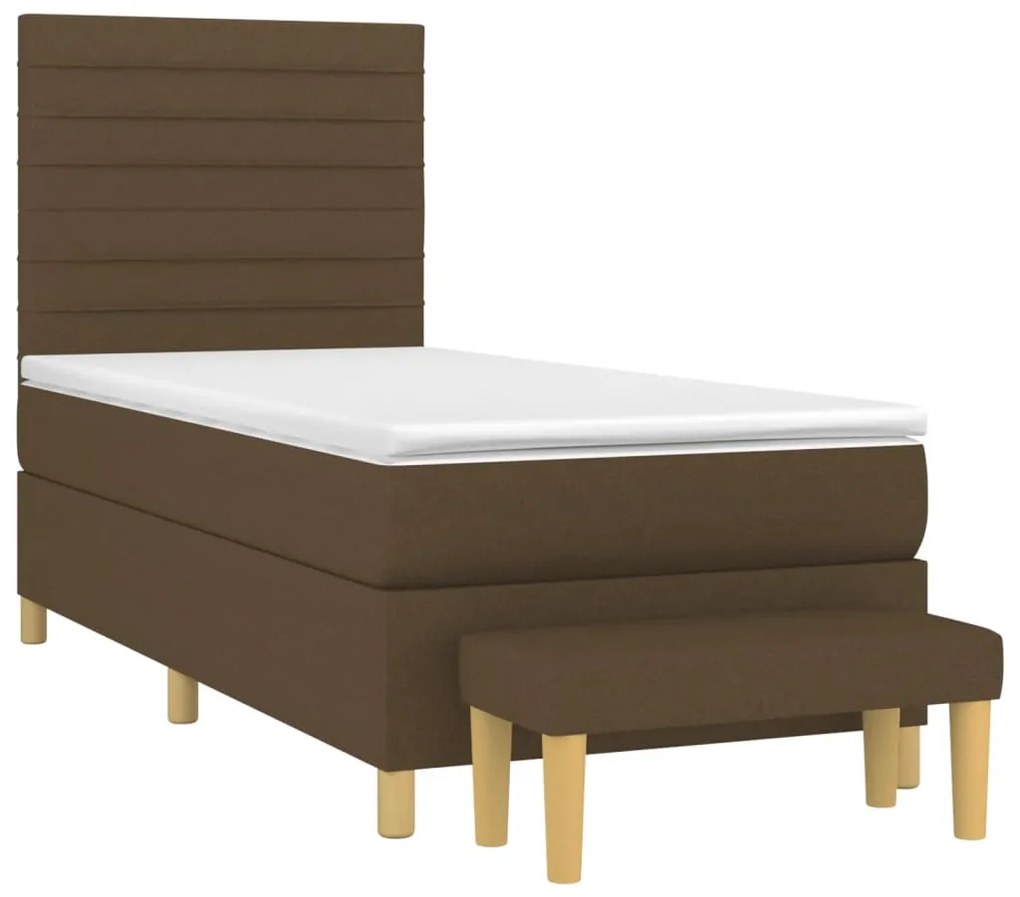 ΚΡΕΒΑΤΙ BOXSPRING ΜΕ ΣΤΡΩΜΑ ΣΚΟΥΡΟ ΚΑΦΕ 90X190 ΕΚ. ΥΦΑΣΜΑΤΙΝΟ 3137200