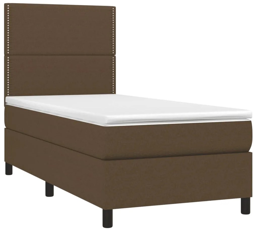 ΚΡΕΒΑΤΙ BOXSPRING ΜΕ ΣΤΡΩΜΑ ΣΚΟΥΡΟ ΚΑΦΕ 90X190 ΕΚ. ΥΦΑΣΜΑΤΙΝΟ 3141660