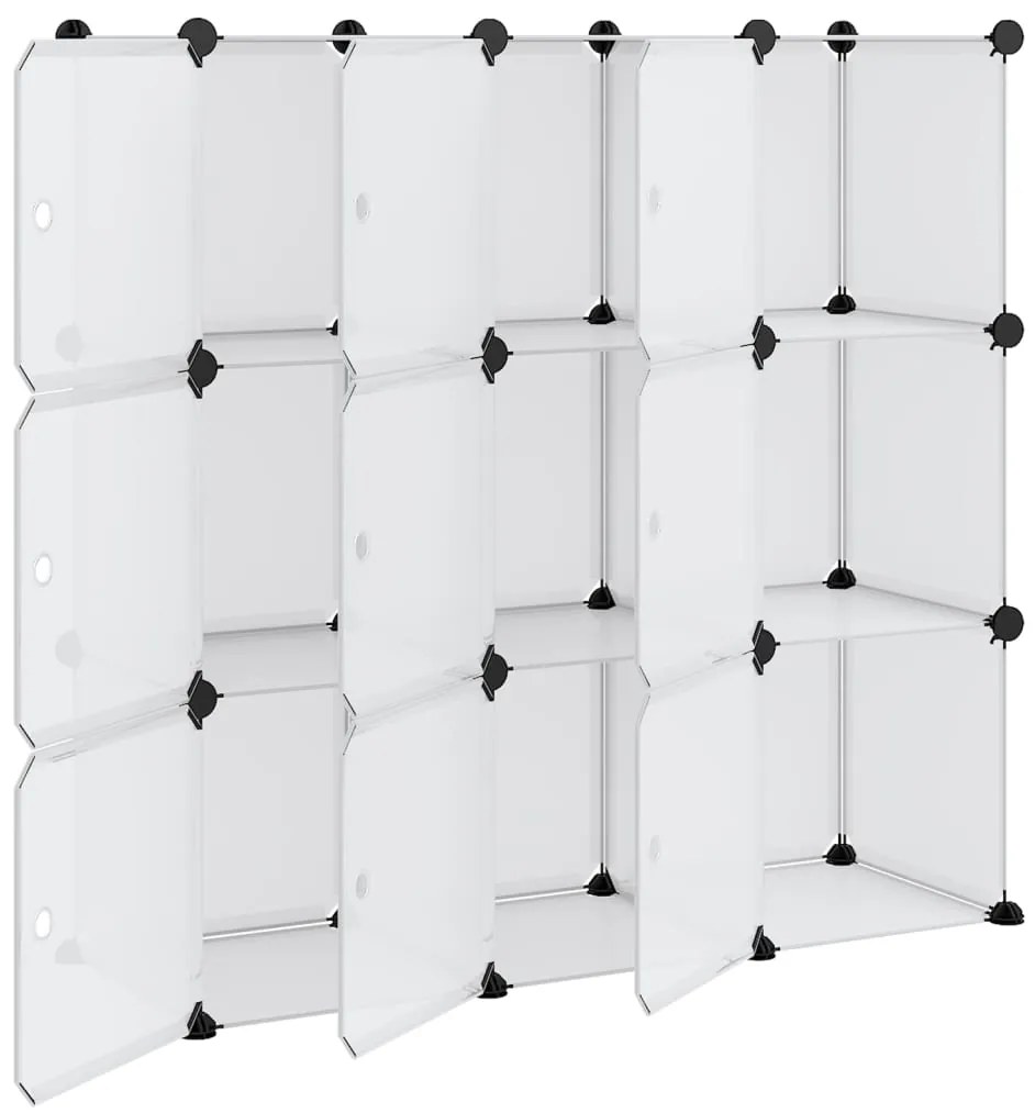 vidaXL Οργανωτής Αποθήκευσης σε Κύβους με 9 Κύβους και Πορτάκια από Διαφανές PP