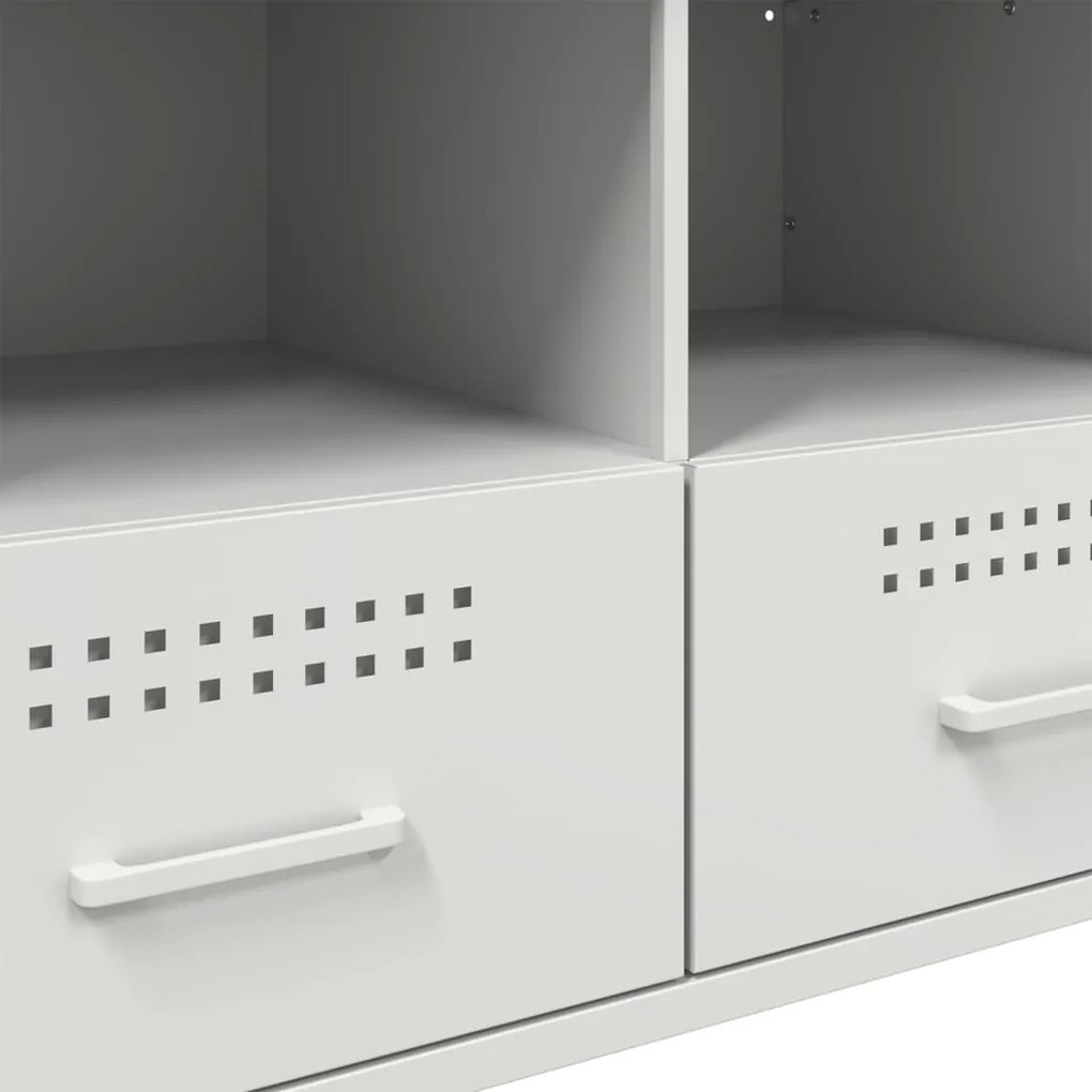 Έπιπλα Τηλεόρασης 2 τεμ. Λευκό 68x39x50,5 εκ. από Χάλυβα 843053
