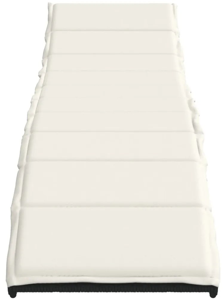 vidaXL Ξαπλώστρες 2 τεμ. Μαύρες από Συνθετικό Ρατάν με Τραπέζι