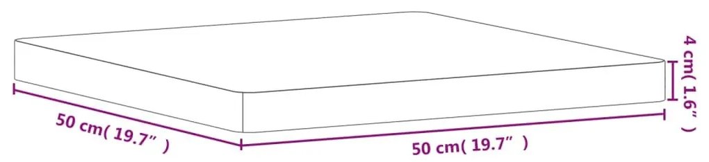 Επιφάνεια Τραπεζιού Τετράγωνη 50 x 50 x 4 εκ. Μασίφ Ξύλο Οξιάς - Καφέ