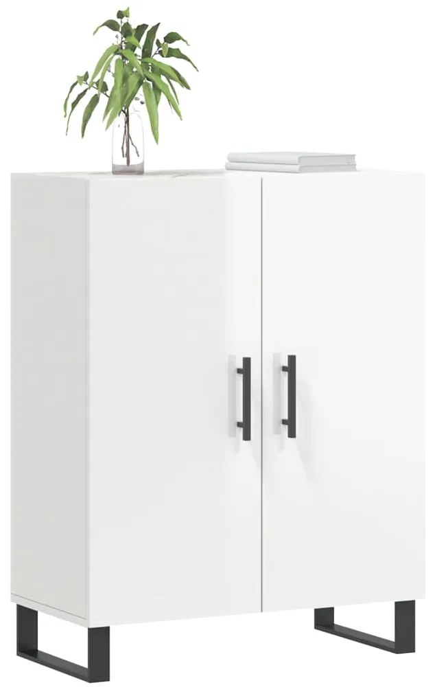 vidaXL Ντουλάπι Γυαλιστερό Λευκό 69,5x34x90 εκ. Επεξεργασμένο Ξύλο