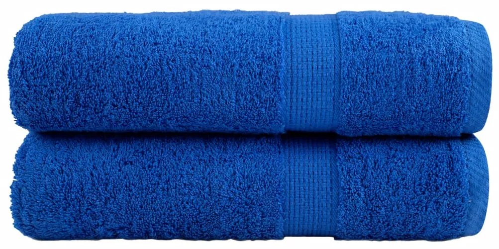 vidaXL Πετσέτες Μπάνιου Premium SOLUND 2 τεμ. Μπλε 100x150 εκ. 600 γρ./μ²