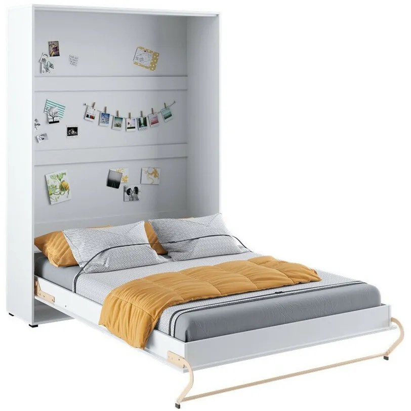 Κρεβάτι - ντουλάπα Concept Pro Lenart AH109, Διπλό, Άσπρο, 140x200, Πλαστικοποιημένη μοριοσανίδα, Τάβλες για Κρεβάτι, 155x237x217cm | Epipla1.gr