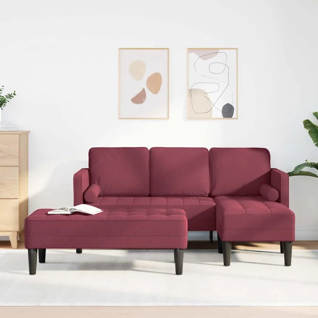 vidaXL Σετ Καναπέ 2 pcs Μπορντό 173 x 131 x 67 εκ ύφασμα