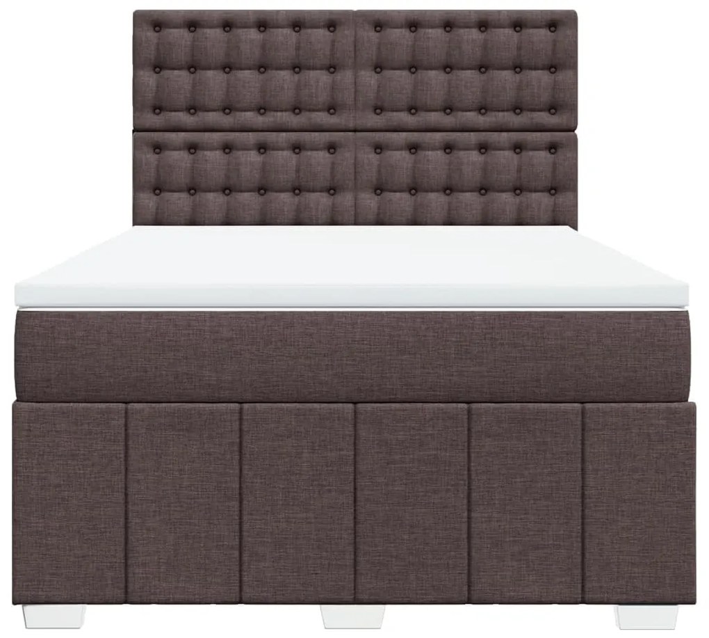 ΚΡΕΒΑΤΙ BOXSPRING ΜΕ ΣΤΡΩΜΑ ΣΚΟΥΡΟ ΚΑΦΕ 140X200 ΕΚ ΥΦΑΣΜΑΤΙΝΟ 3291708