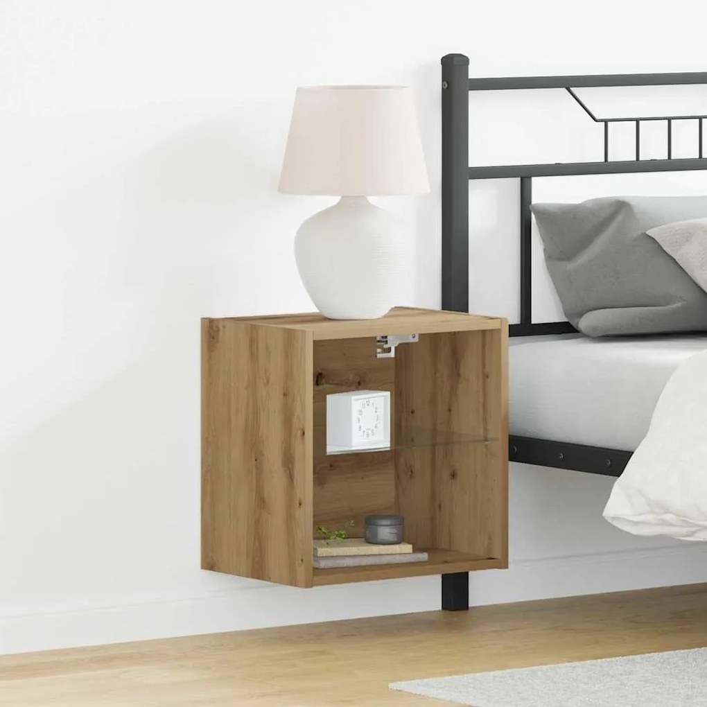 vidaXL Κρεμαστό Ράφι Μασίφ Δρυός 40x28,5x40 εκ. Επεξεργασμένο Ξύλο
