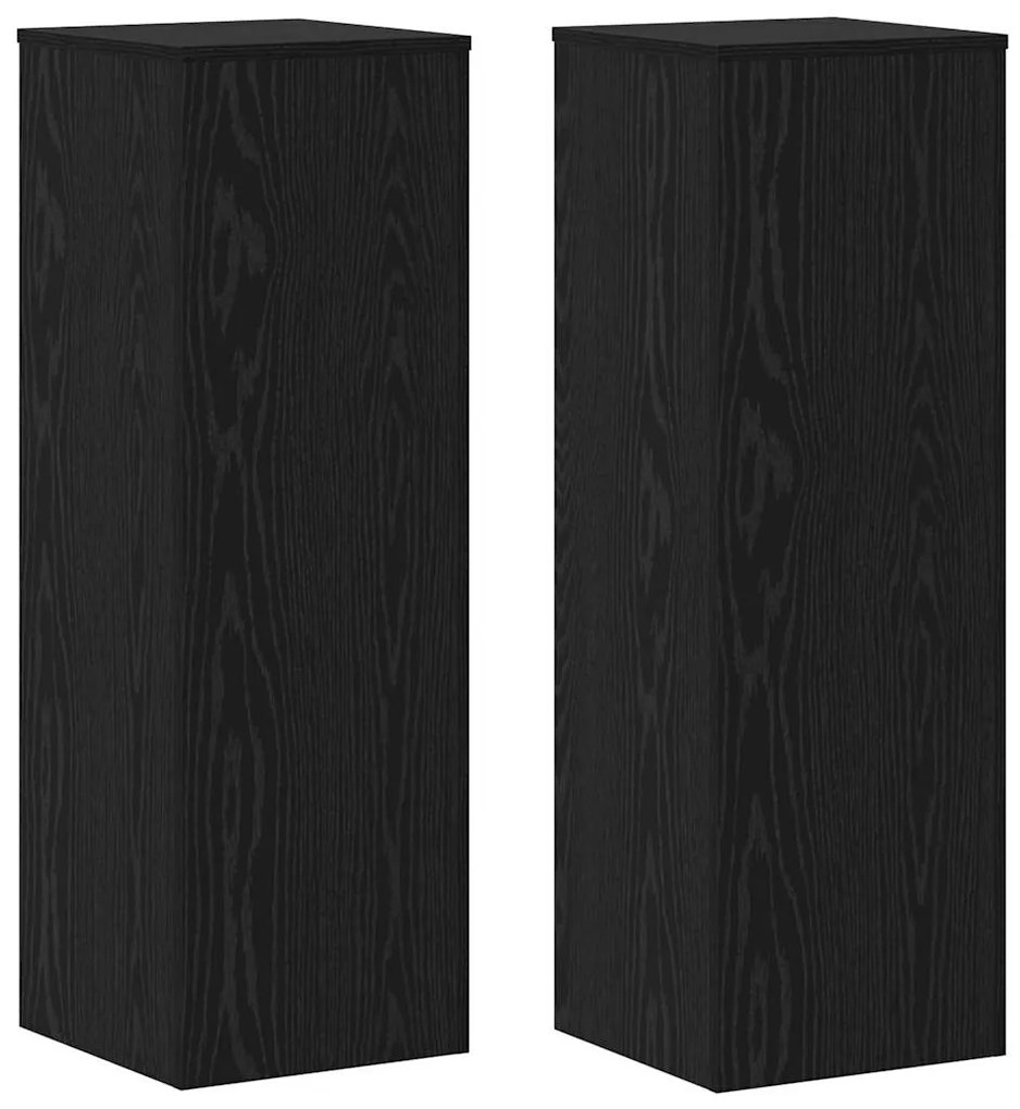 vidaXL Βάση φυτών 2 pcs Μαύρη δρυς 33 x 33 x 100 cm Επεξεργασμένο ξύλο