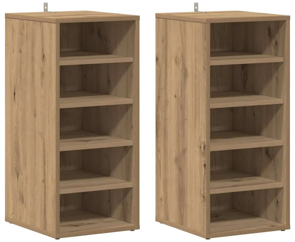 vidaXL Ντουλάπια παπουτσιών 2 τεμ Artisan Oak 32x35x70 cm