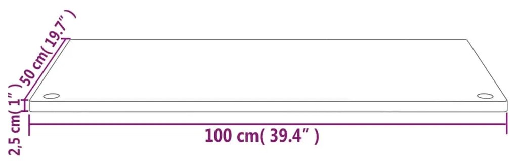 Επιφάνεια Γραφείου Λευκή 100x50x2,5 εκ. από Μασίφ Ξύλο Πεύκου - Λευκό