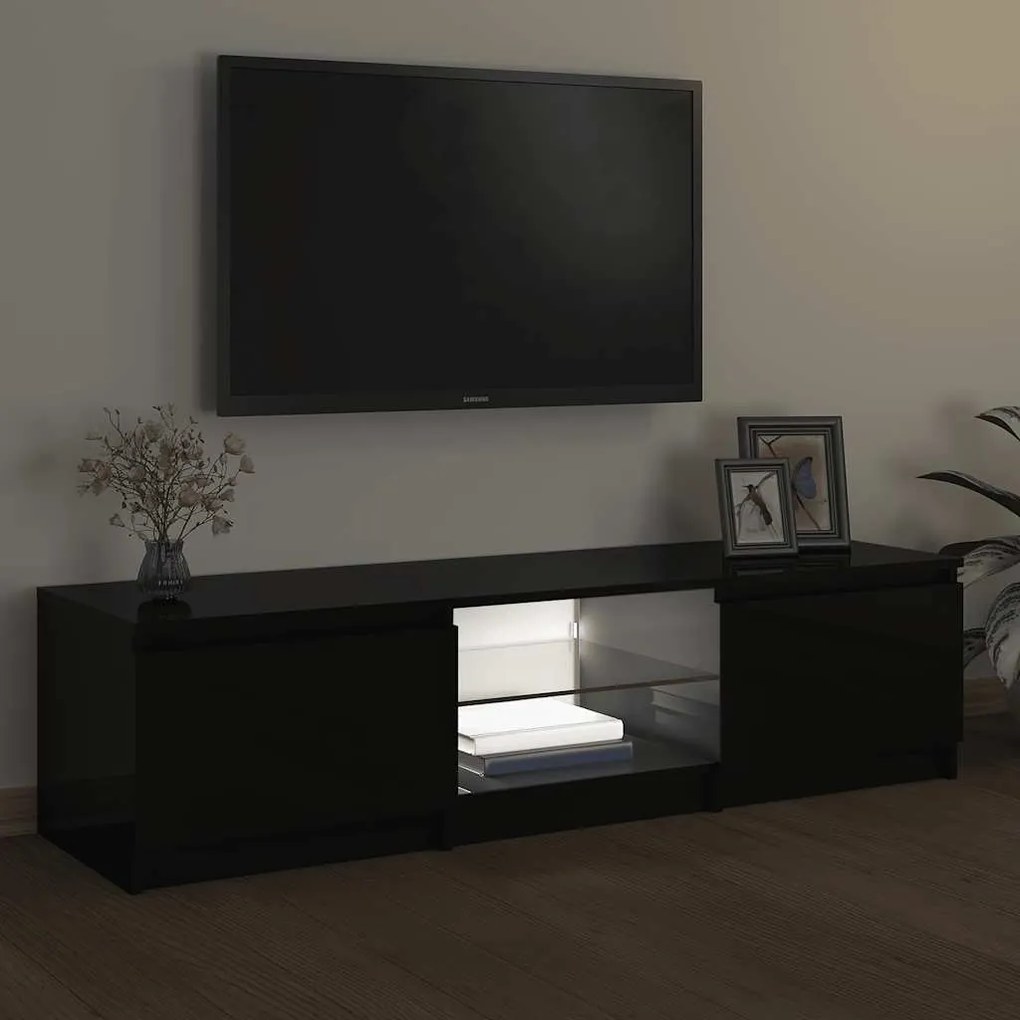 vidaXL Έπιπλο Τηλεόρασης με LED Μαύρο 140x40x36 εκ.