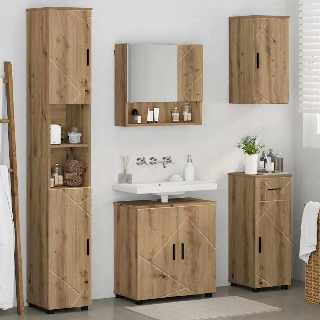 vidaXL Σετ Επίπλων Μπάνιου 5 pcs artisan δρυς 61 x 35 x 64 εκ.