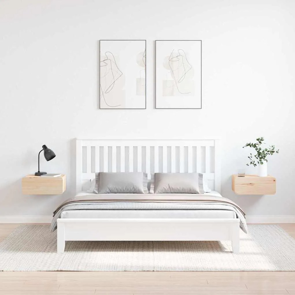 vidaXL Κομοδίνο 2 pcs Καφέ 39 x 34 x 16.5 εκ. Μασίφ ξύλο πεύκου