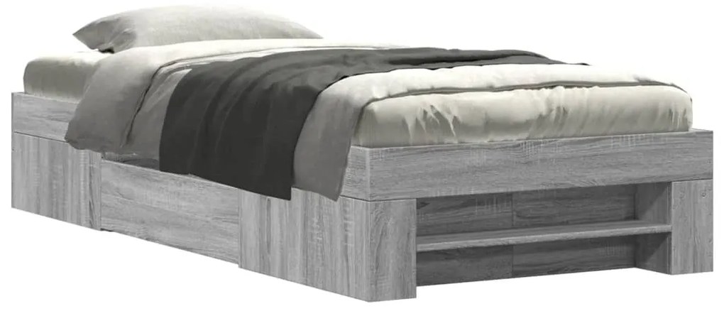 vidaXL Πλαίσιο Κρεβατιού Γκρι Sonoma 75x190 εκ. Επεξεργασμένο Ξύλο