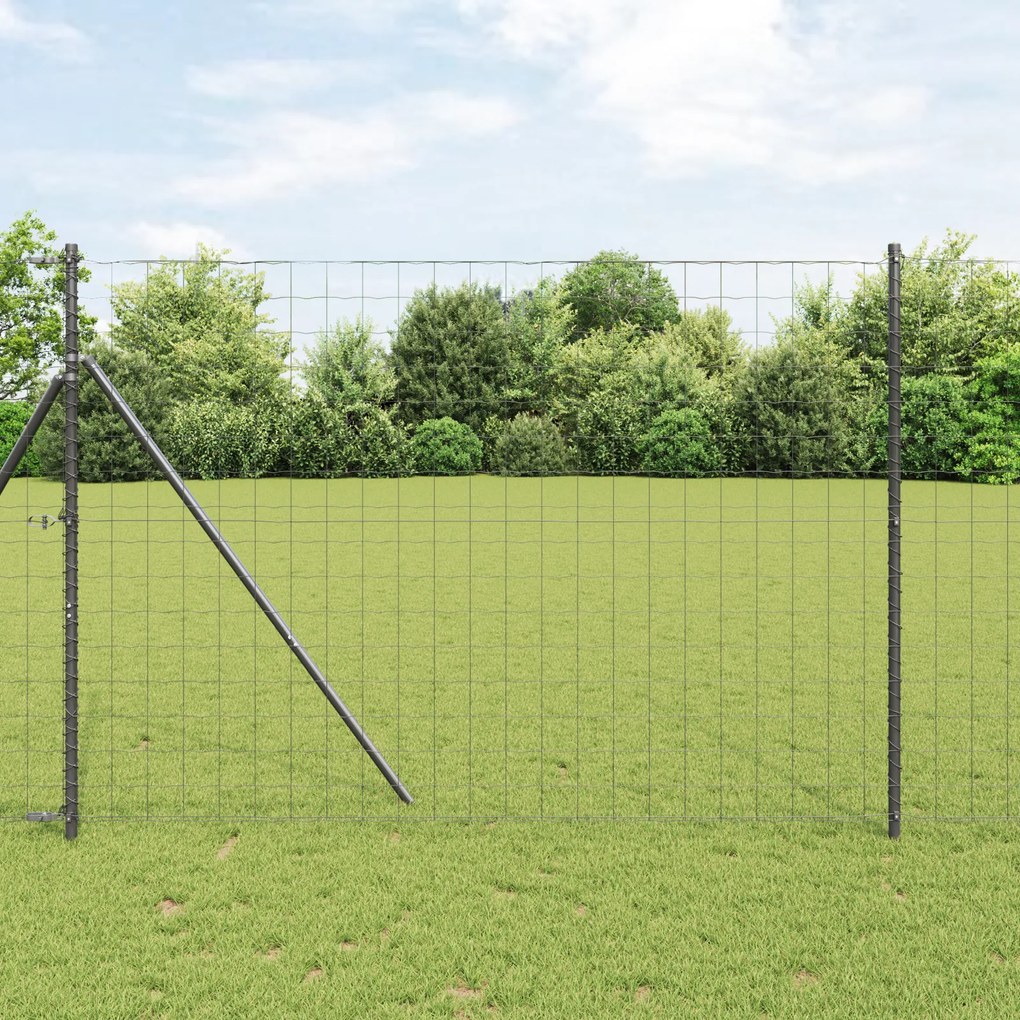 vidaXL Euro Fence με 7 Πόλους 1.6x10 μ Γαλβανισμένο Χάλυβα Γκρι