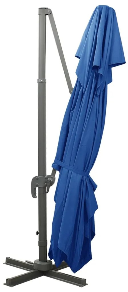 vidaXL Ομπρέλα Κρεμαστή Κήπου με Διπλή Οροφή Μπλε Αζούρ 400x300 εκ.