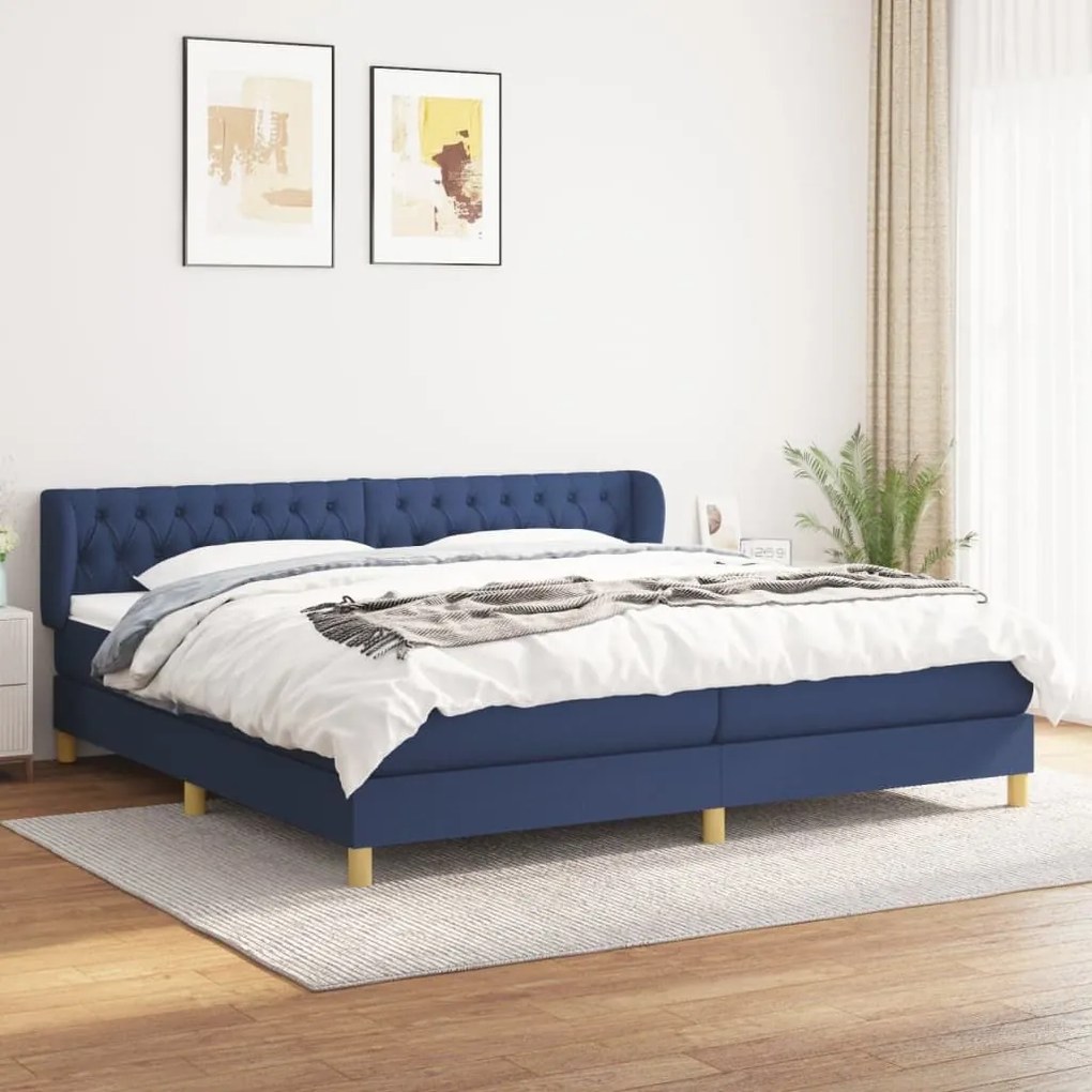 ΚΡΕΒΑΤΙ BOXSPRING ΜΕ ΣΤΡΩΜΑ ΜΠΛΕ 200X200 ΕΚ. ΥΦΑΣΜΑΤΙΝΟ 3127075