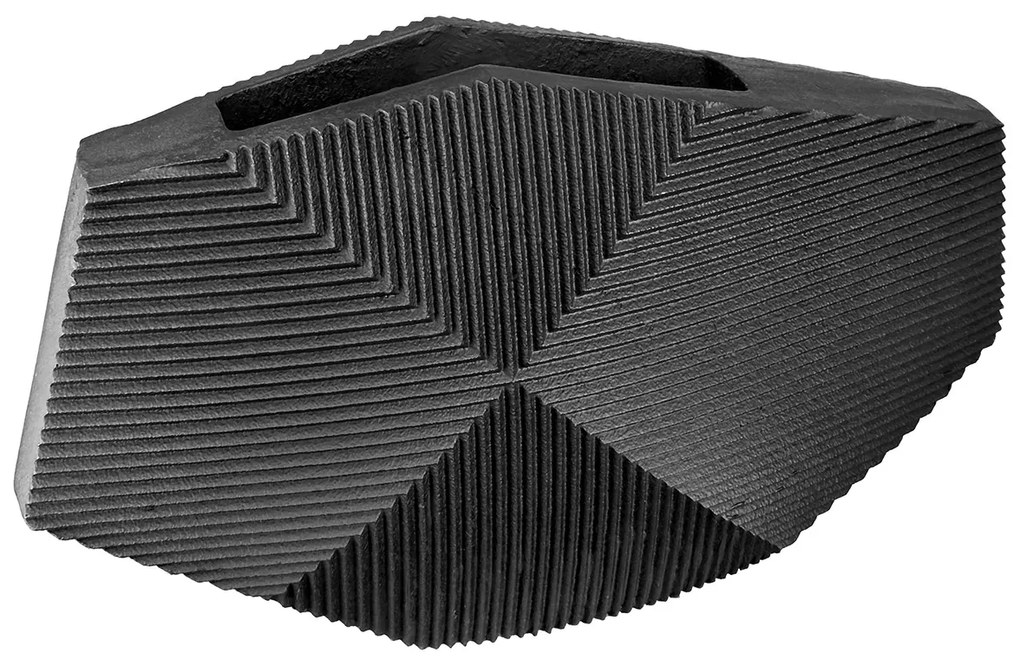 Βάζο &#039;Heptagon&#039; Πολυρεζίνη Μαύρο 10x38x21.5cm