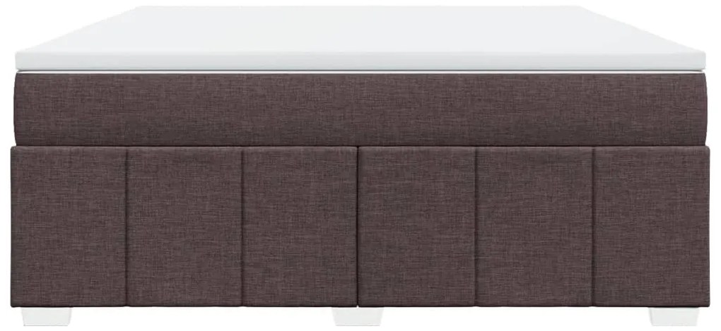 vidaXL Κρεβάτι Boxspring με Στρώμα Σκούρο Καφέ 180x200 εκ Υφασμάτινο