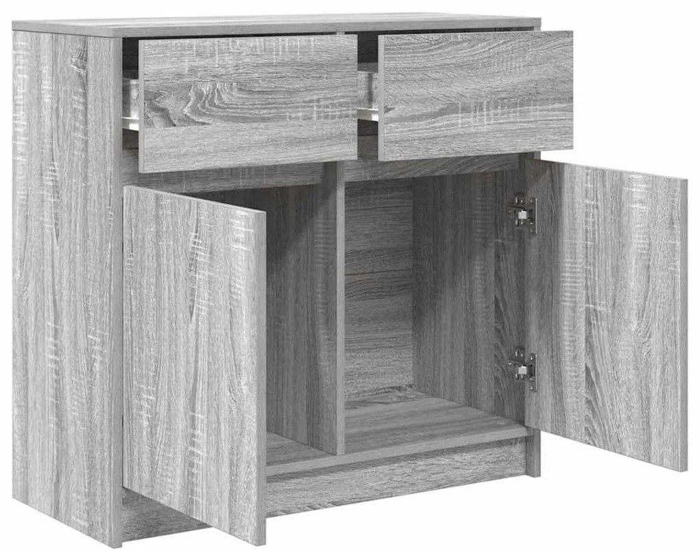 Συρταριέρα με Συρτάρια Γκρι Sonoma 80x34x76 εκ. από Επεξ. Ξύλο - Γκρι