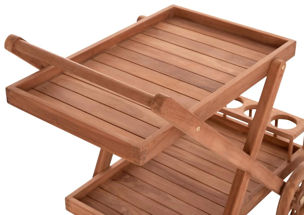 Δίσκος Σερβιρίσματος Σε Τρόλεϋ ALFRED C4579 Ξύλο Teak Φυσικό 86x56x80Υ εκ. 86x56x80 εκ.