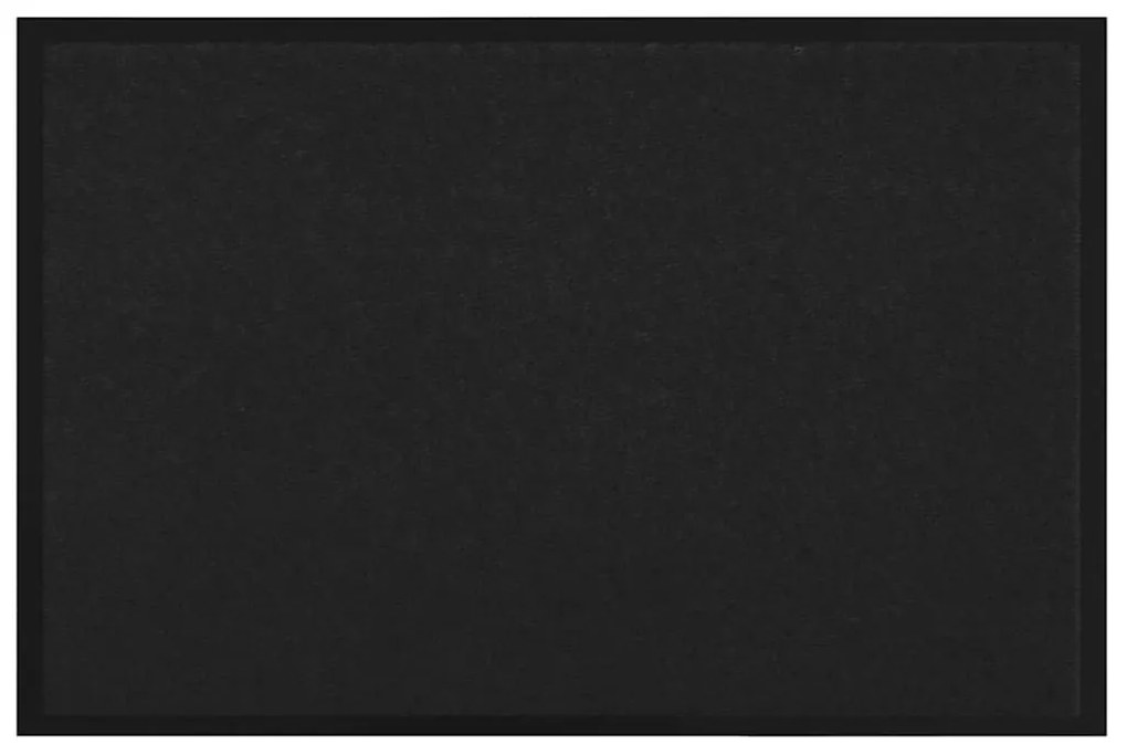 vidaXL Χαλάκι Εξώπορτας Μαύρο 60 x 40 x 1.2 εκ. Ύφασμα τέντι