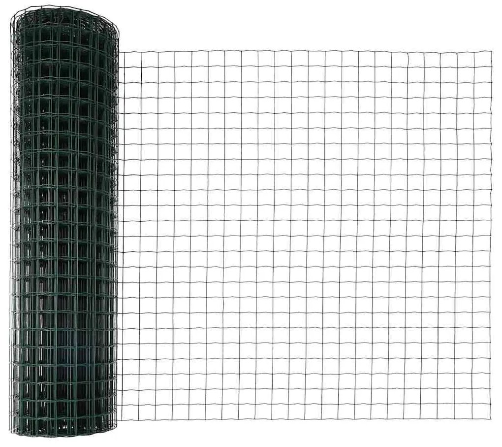 vidaXL Φράχτης με Στήλες. Πράσινο 1 x 25 m Ατσάλι