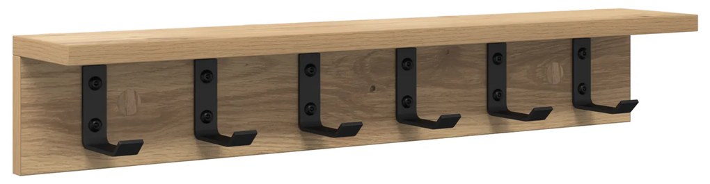 vidaXL Τοίχου Κρεμάστρα με ράφι artisan δρυς 60 x 10.5 x 10.5 εκ
