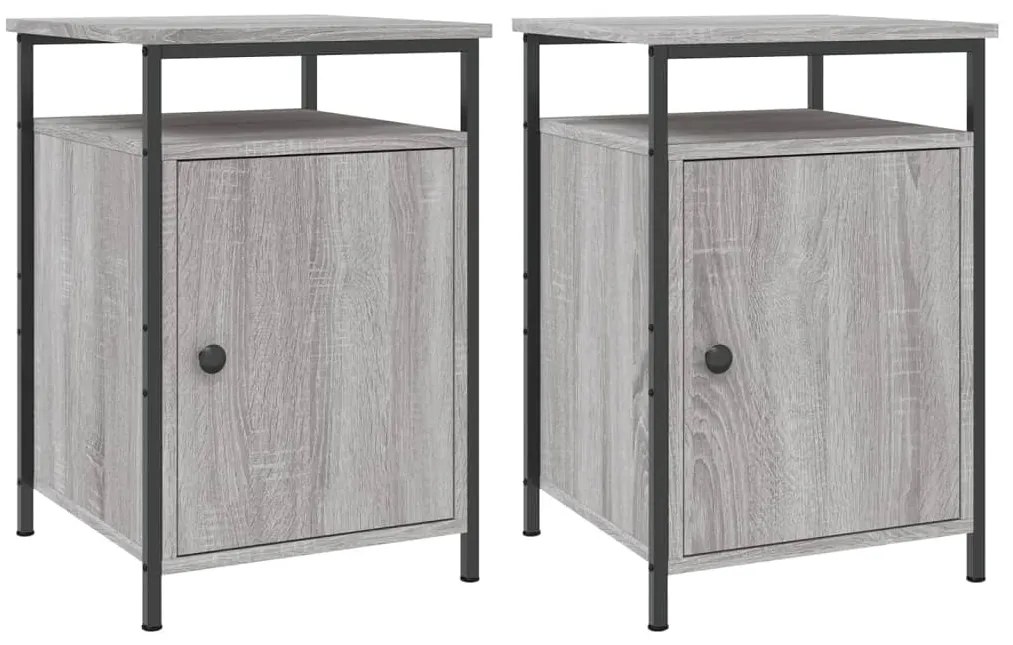 vidaXL Κομοδίνα 2 τεμ. Γκρι Sonoma 40x42x60εκ. από Επεξεργασμένο Ξύλο
