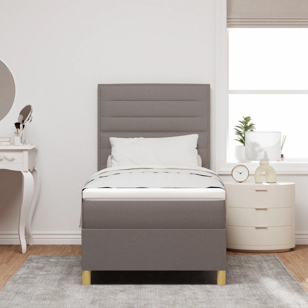 vidaXL Κρεβάτι Box Spring με Στρώμα Ταυπ 80x200 εκ Ύφασμα