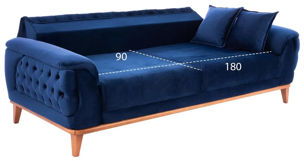 Καναπές - Κρεβάτι Bennington 3θέσιος Mπλέ 240x95x80 εκ. 240x95x80 εκ.