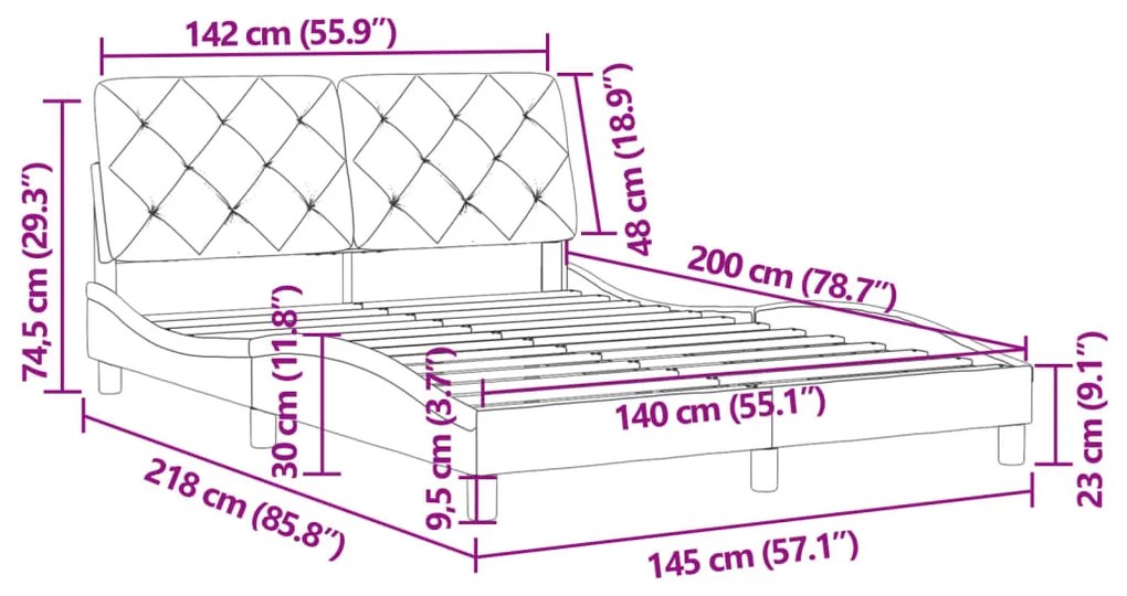 ΠΛΑΙΣΙΟ ΚΡΕΒΑΤΙΟΥ ΜΕ ΚΕΦΑΛΑΡΙ ΣΚ. ΓΚΡΙ 140X200 ΕΚ. ΒΕΛΟΥΔΙΝΟ 3207924