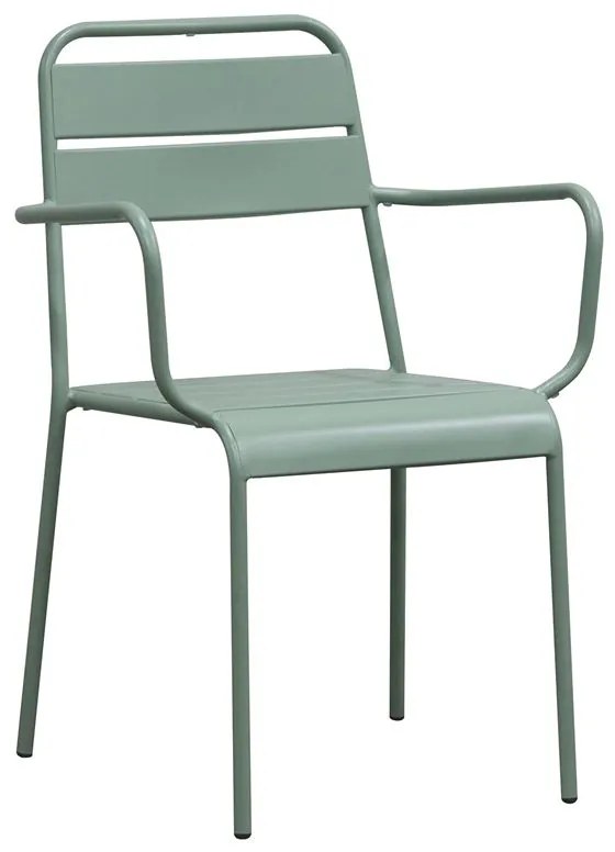 WOODWELL Ε544,3BRIO Πολυθρόνα-Pro Στοιβαζόμενη, Μέταλλο Βαφή Sandy Green 5635C 57x58x84cm Ε544,3