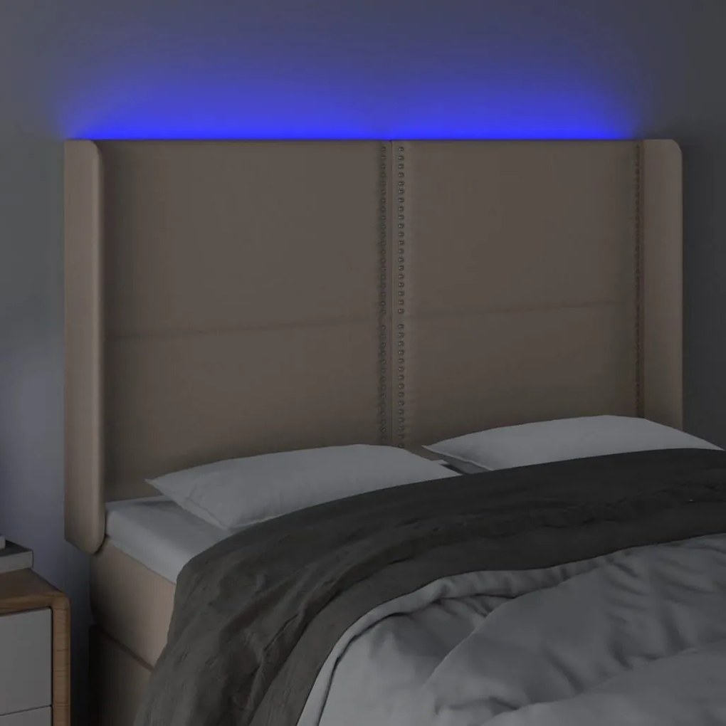 Κεφαλάρι Κρεβατιού LED Καπουτσίνο 147x16x118/128 εκ - Καφέ