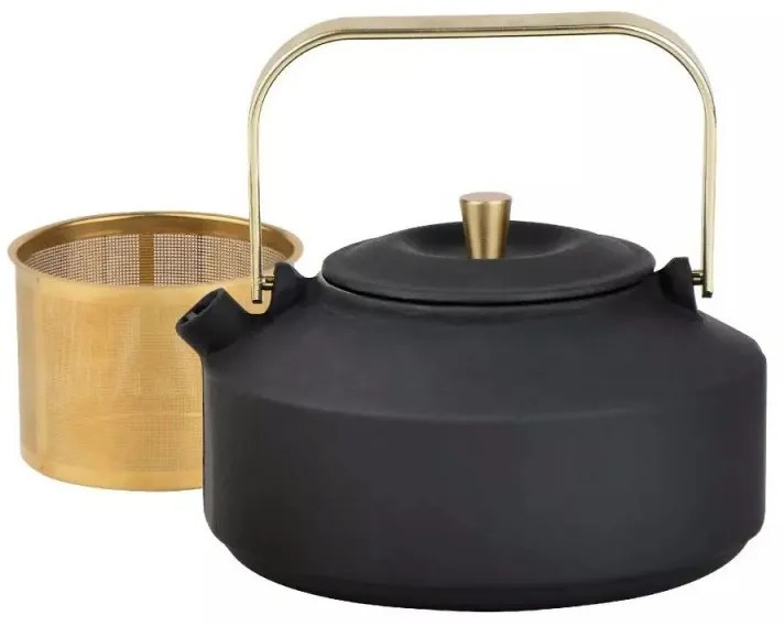 Εγχυτήρας Kinghoff KH 1935, 1 l, Προφίλ στόμιο, Χυτοσίδηρος, Εσωτερικό με εμαγιέ, Μαύρο